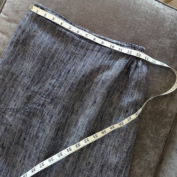 Vintage FLAX by Jeanne Engelhart 90s Linen Asymmetrical Gray Mini Skirt Small - Picture 6 of 10